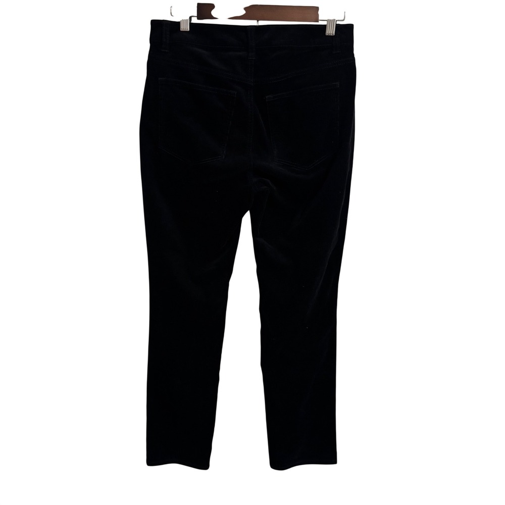 Talbots Black Velvet High Waist Straight Leg‎ Pants Womens Size 6P - Picture 2 of 9